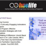 Thumbnail of HUE news letter In this issue section.